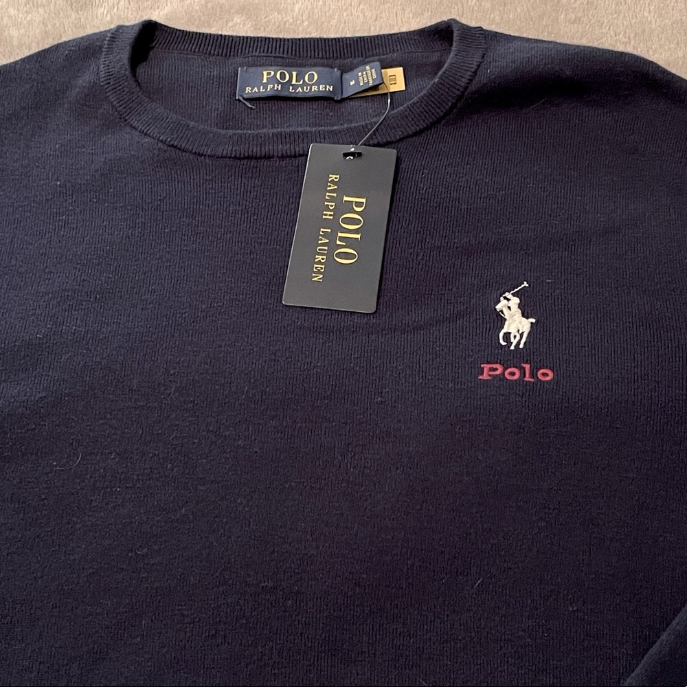 NWT Polo Ralph Lauren Cotton Crewneck Sweater - Picture 6 of 9